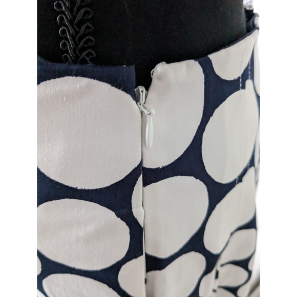 NWOT Boden sz 14R Pleated Large Polka Dot Lined Navy White Skirt 2 Pockets Midi - Picture 5 of 10